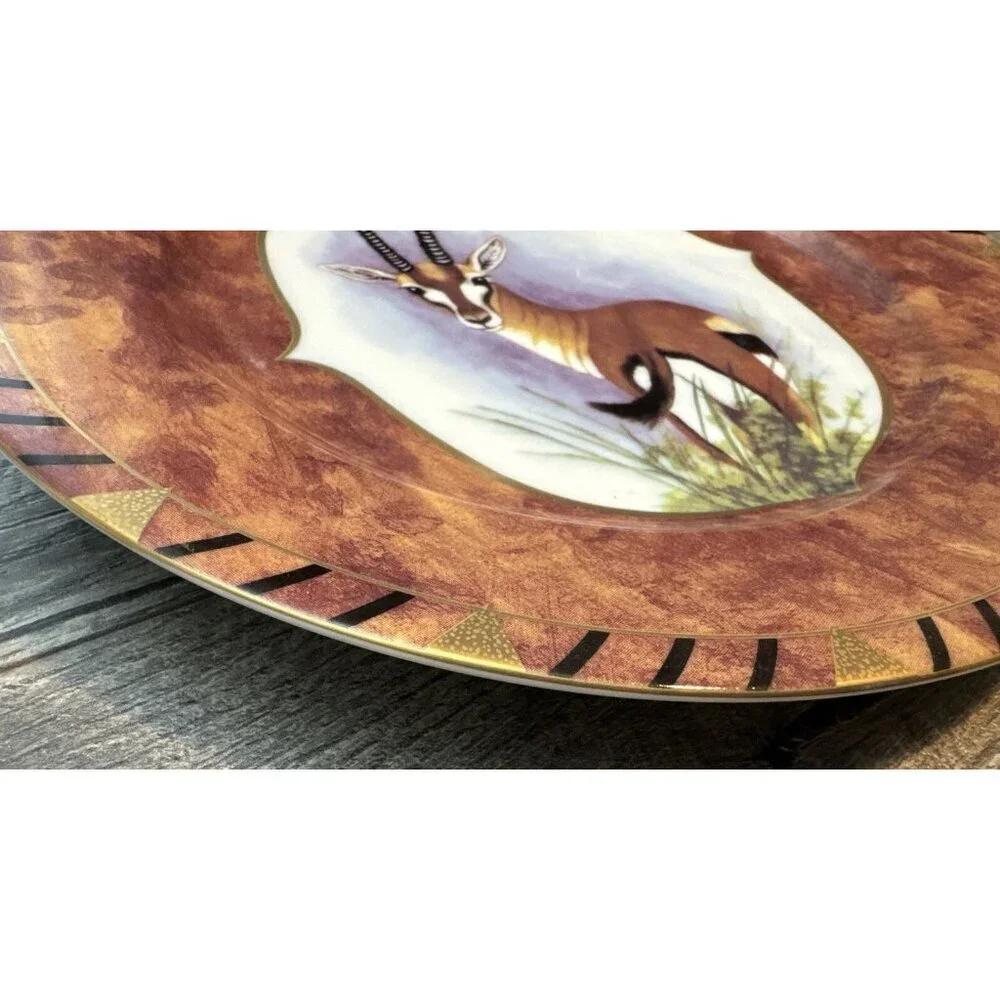 Lynn Chase African Portraits Plates Safari Mammals Set of 3 Gazelle Luncheon